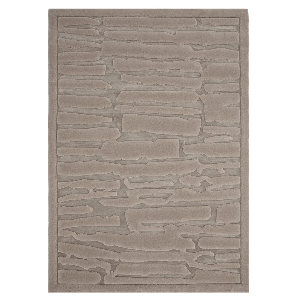 Valley Path Geometric 3D Rug in Natural Beige